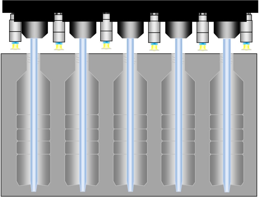 Blow moulding – Parison alignment – limited space