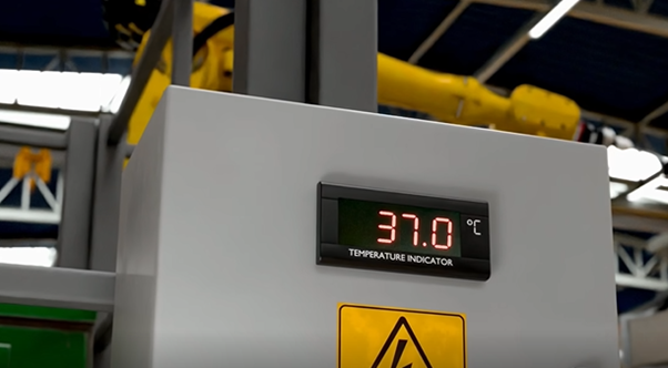 Temperature gauge reading at 37 degrees